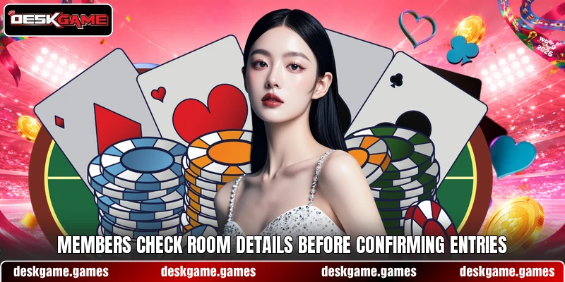 Members check room details before confirming entries Members check room details before confirming entries
