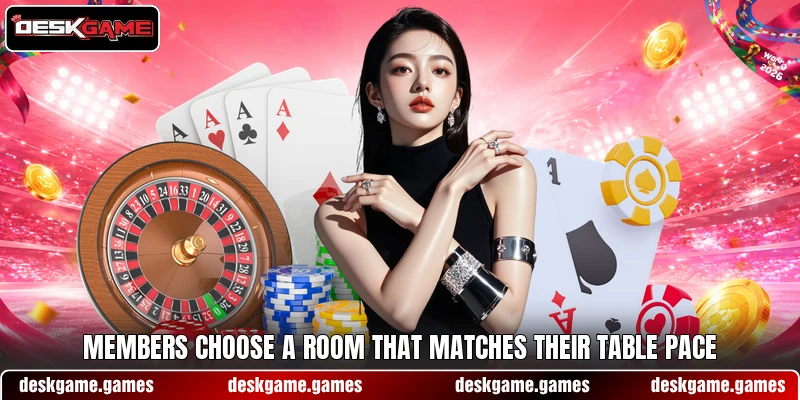 Members choose a room that matches their table pace