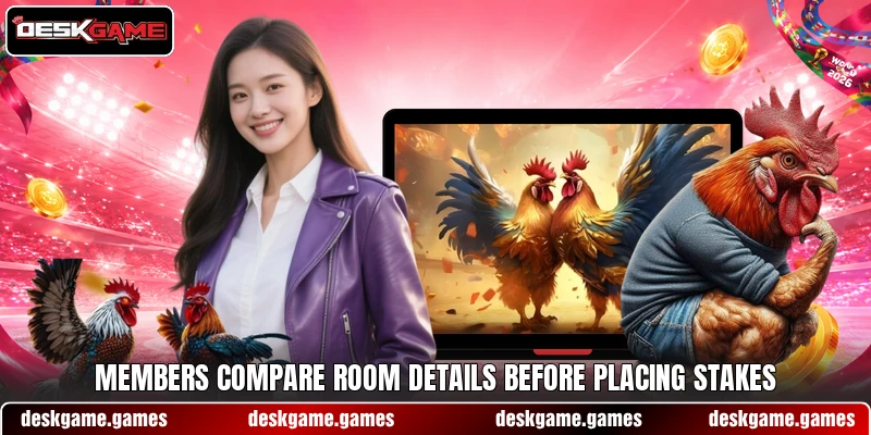 Members compare room details before placing stakes Members compare room details before placing stakes