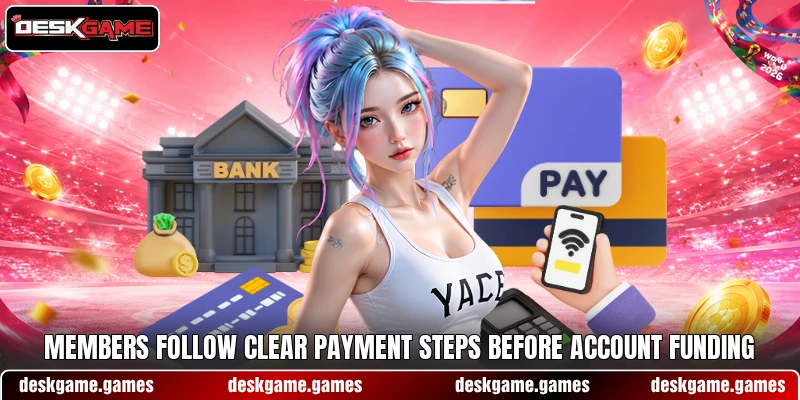 Members follow clear payment steps before account funding
