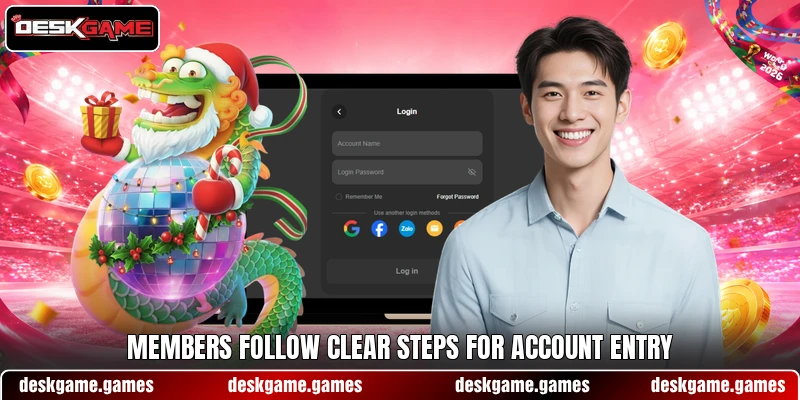 Members follow clear steps for account entry