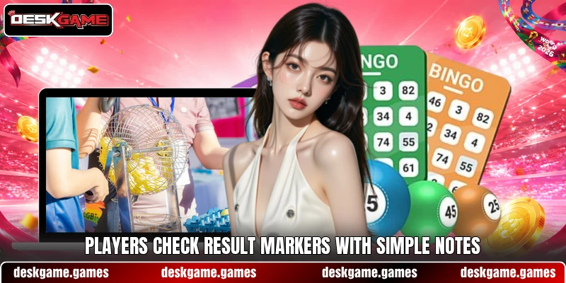 Players check result markers with simple notes