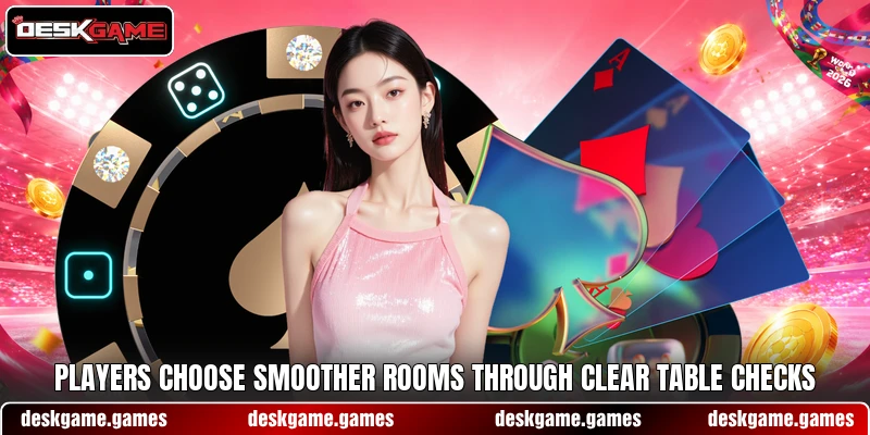 Players choose smoother rooms through clear table checks