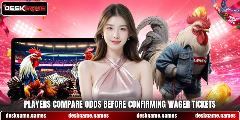 Players compare odds before confirming wager tickets Players compare odds before confirming wager tickets