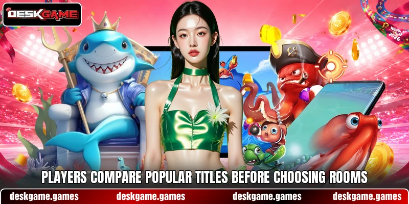 Players compare popular titles before choosing rooms Players compare popular titles before choosing rooms