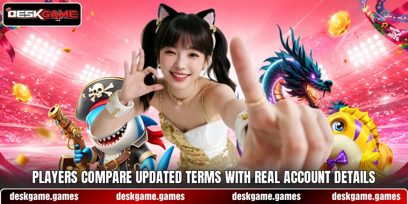 Players compare updated terms with real account details