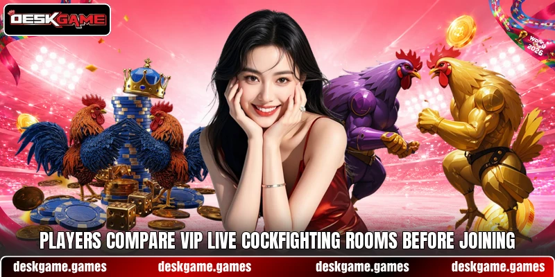 Players compare VIP live cockfighting rooms before joining Players compare VIP live cockfighting rooms before joining