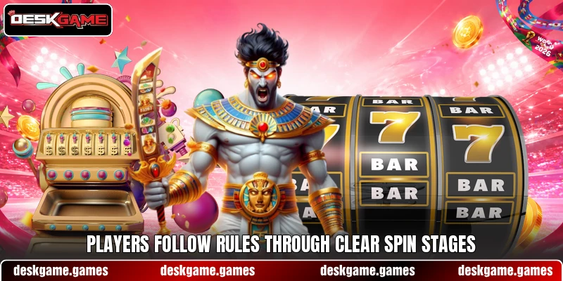 Players follow rules through clear spin stages