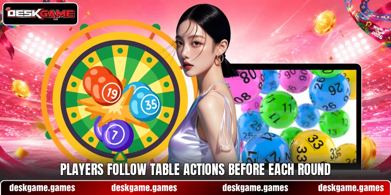 Players follow table actions before each round