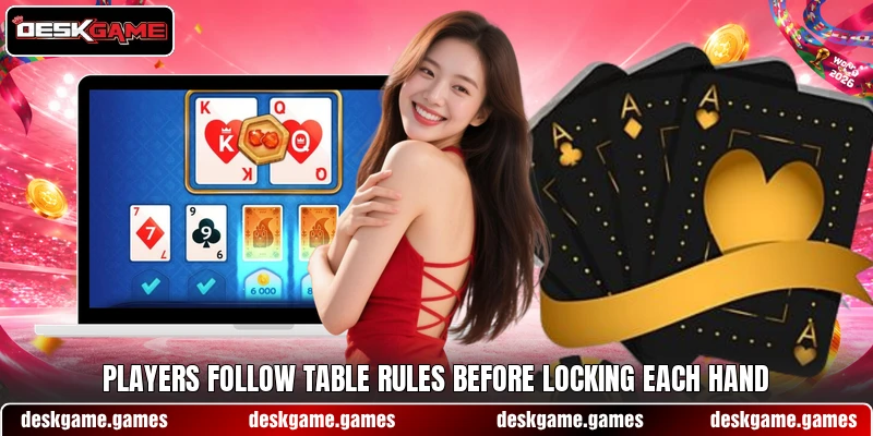 Players follow table rules before locking each hand