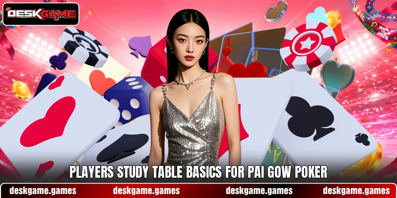 Players study table basics for pai gow poker