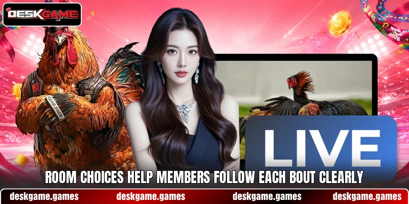 Room choices help members follow each bout clearly