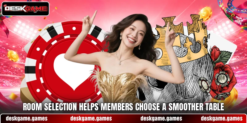 Room selection helps members choose a smoother table