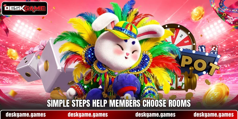 Simple steps help members choose rooms Simple steps help members choose rooms